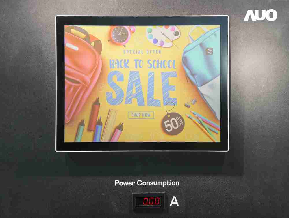 蓝狮在线展示胆固醇液晶超低耗能户外全彩显示器，，，ChLC（胆固醇液晶）以双稳态技术使静态显示零功耗，，，具省电、、高彩度、、、、环保的特性，，还整合软硬件系统解决方案，，，，可透过单一云端平台管理